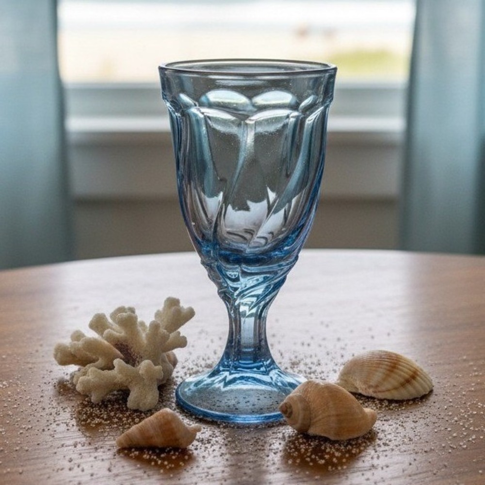 Noritake Sweet‎ Swirl Light Blue  7 3/8" Iced Tea Goblet